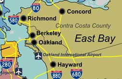 map of East Bay service area